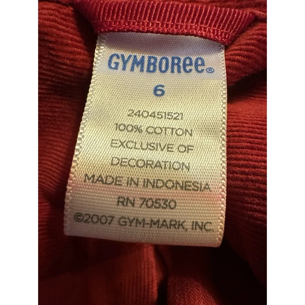 Gymboree Boys Corduroy Button Down Shirt Sz 6 Red Christmas EC